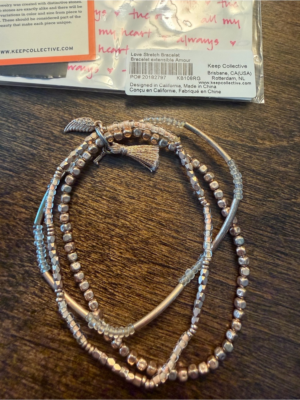 KEEP Collective “Love Stretch Bracelet” in Rose Gold
